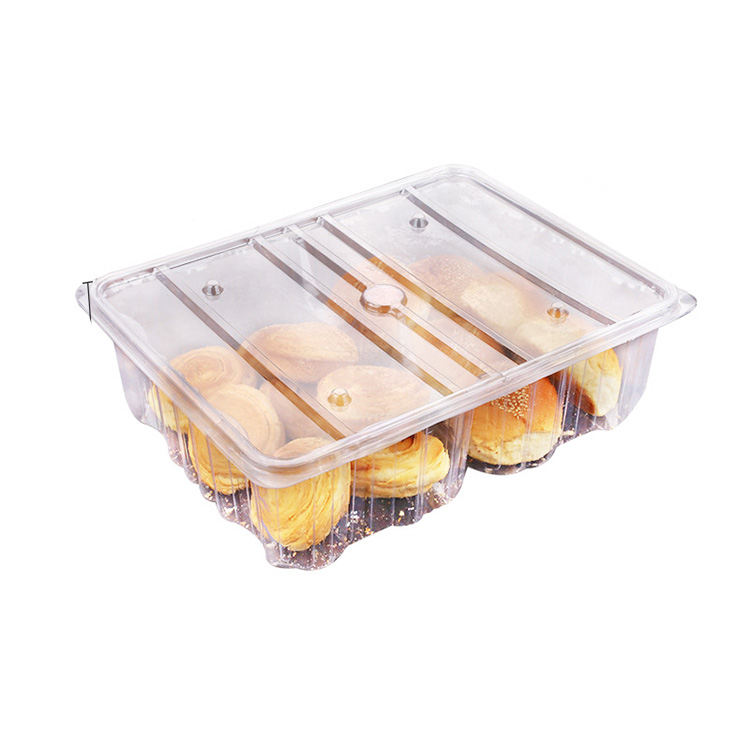 မင်္ဂလာရ 6.18 * 6.18 လက်မစတုရန်းပလတ်စတစ် Bakery Container
