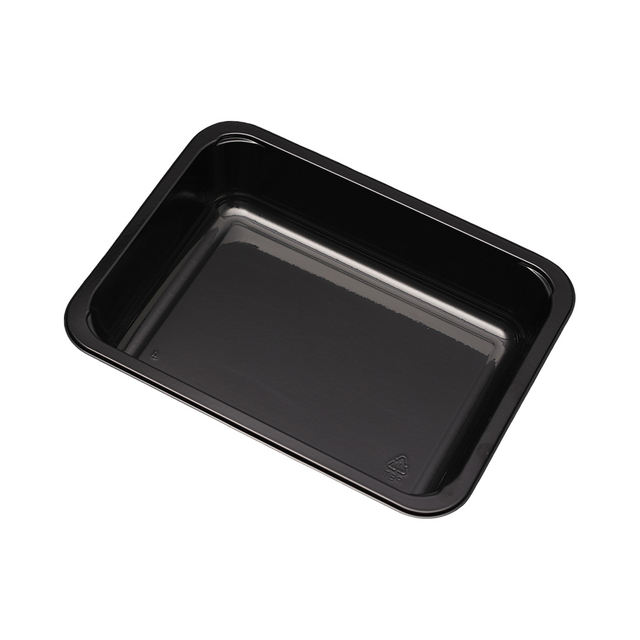Hitray 033 34 oz. Dulang cpet hitam segi empat tepat 