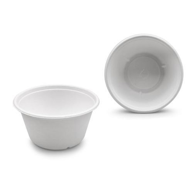 Hitray 900ml White Round Bagasse Food Container