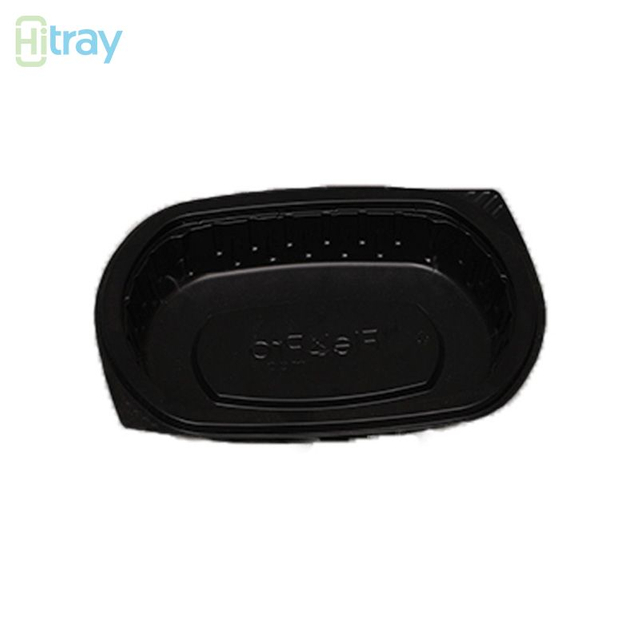Hitray Hi28 17 oz. Rectangular Black CPET Tray 